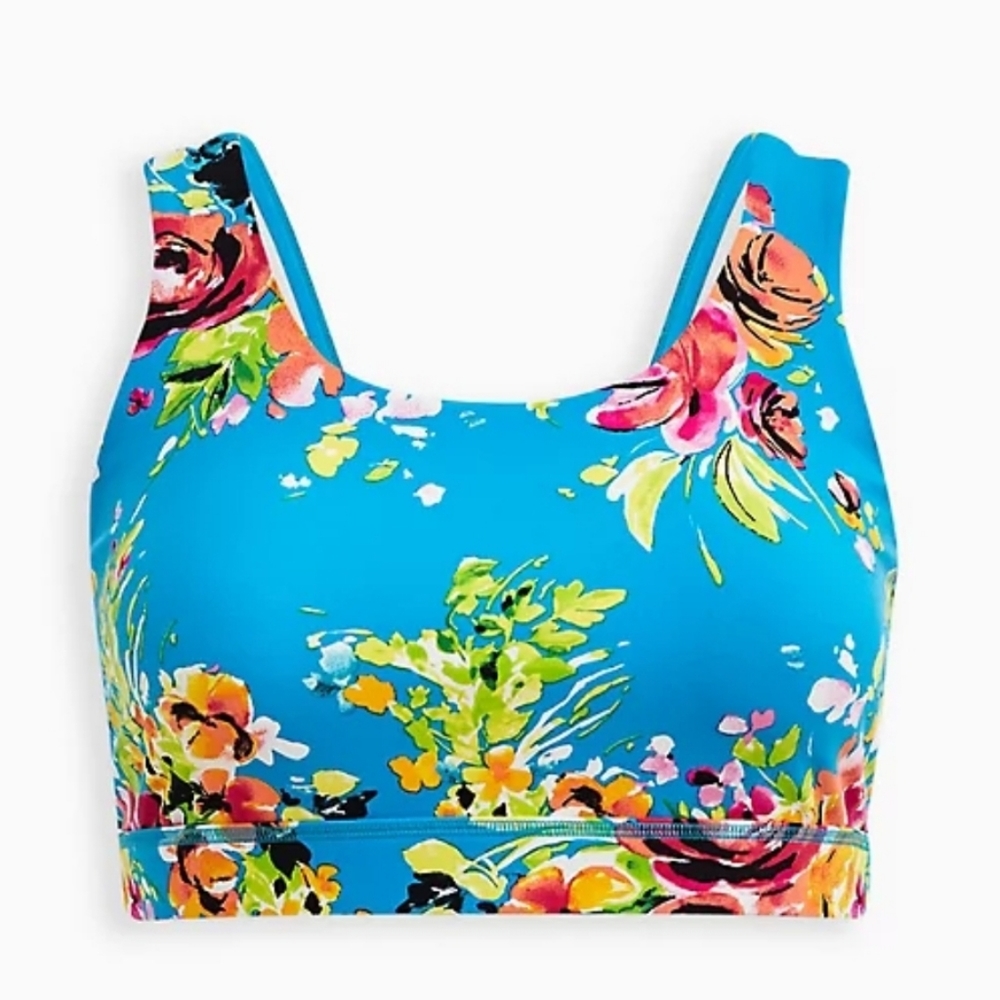 Torrid Floral Sports Bra - Blue and Multicolor